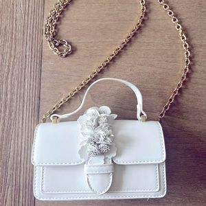 White Purse with Floral Detail